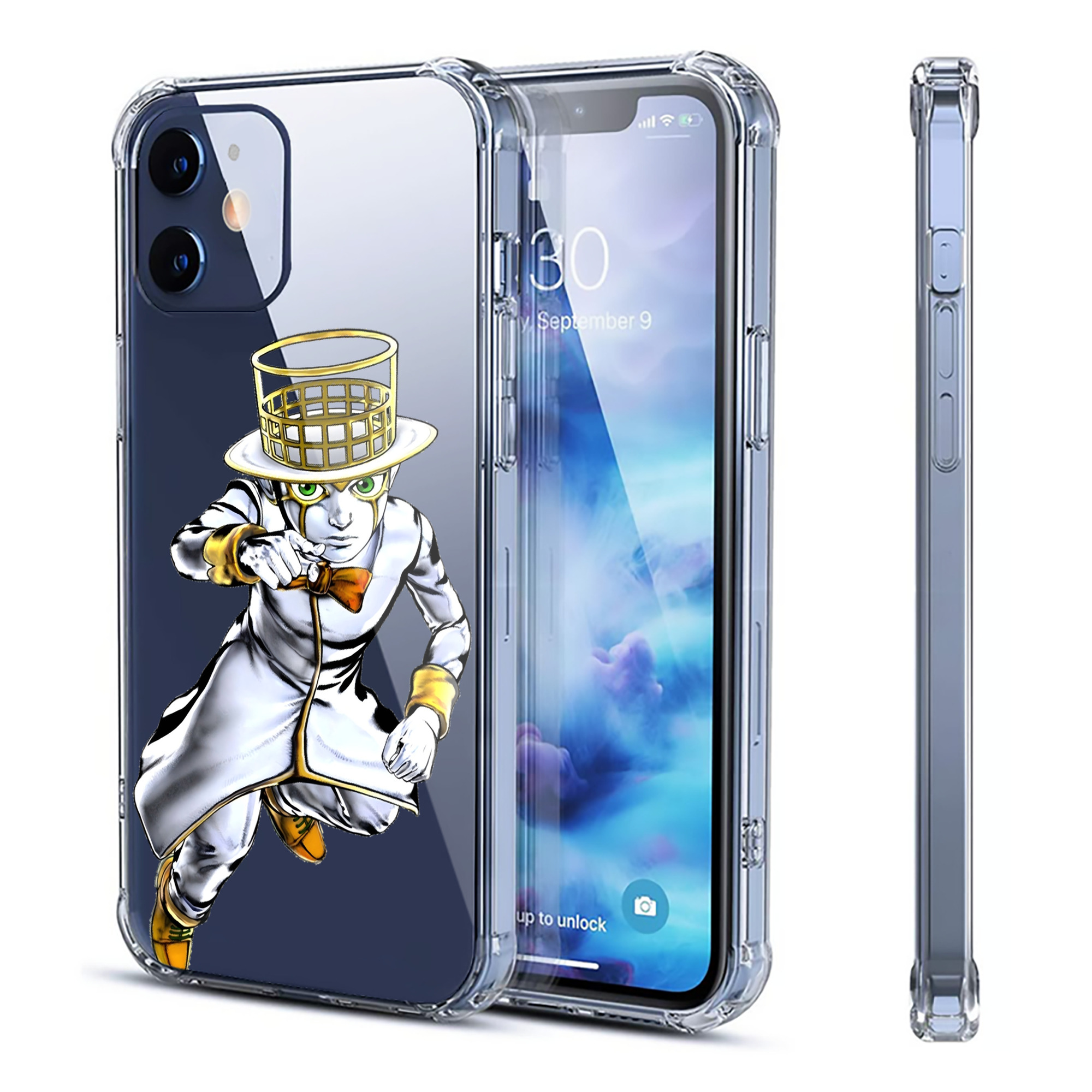 （画像用） ジョジョの奇妙な冒険 岸辺 露伴（きしべ ろはん） JoJo's Bizarre Adventure Rohan Kishibe 【iPhone 12シリーズ対応】透明スマホケース（クリアソフトケース）